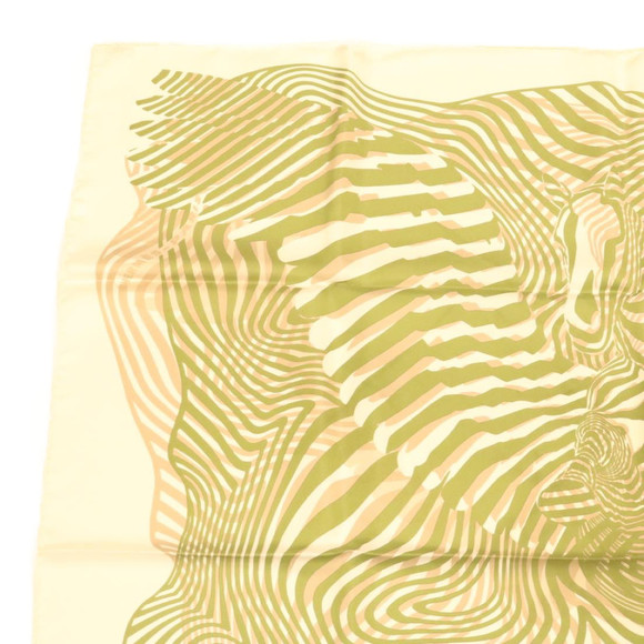 HERMES Carre 90 Dimitri.R Scarf ""ONDE DE CHIC"" Zebra Silk Green Auth am2045g - Picture 2 of 10